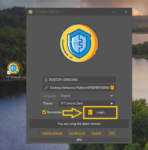 Login TFT Unlock Tool