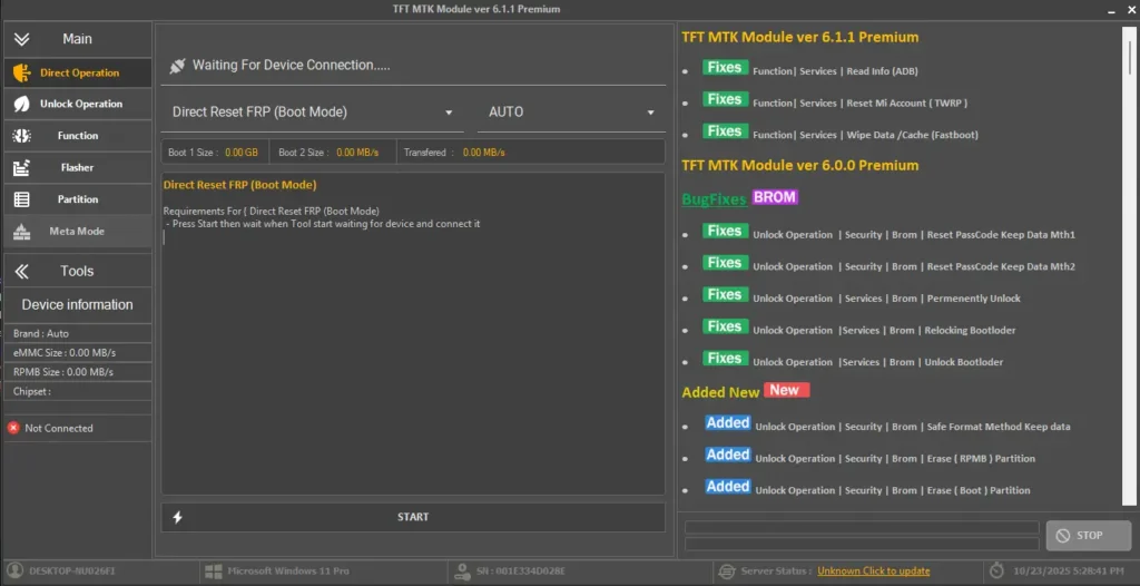 Tft Mtk Tool V6.1.1premium Samsung Xiaomi Oppo Support